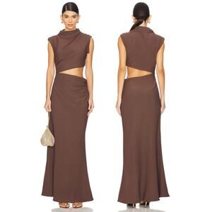 Elliatt Nolan Gown Maxi Cut Out Ruched Party Formal Evening Statement Prom L